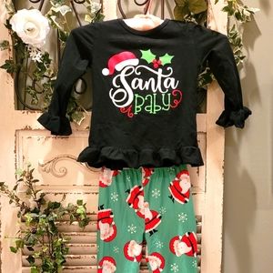 Girls Santa Christmas pajamas